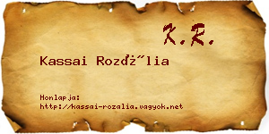 Kassai Rozália névjegykártya
